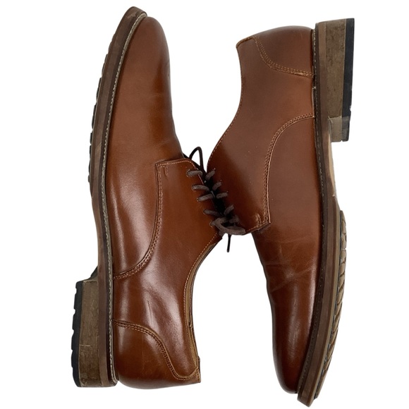 Joseph Abboud Thorton Plain Toe Leather Lace Derby Dress Shoe Brown - Picture 4 of 11